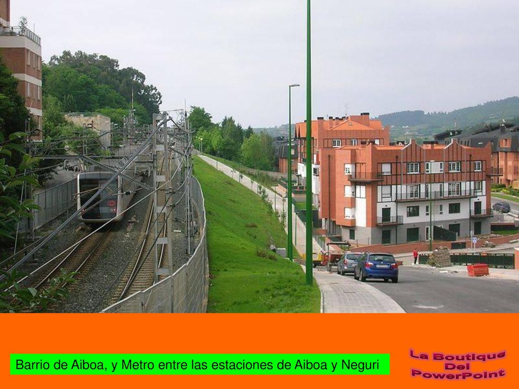 Barrio de Aiboa, y Metro entre las estaciones de Aiboa y Neguri