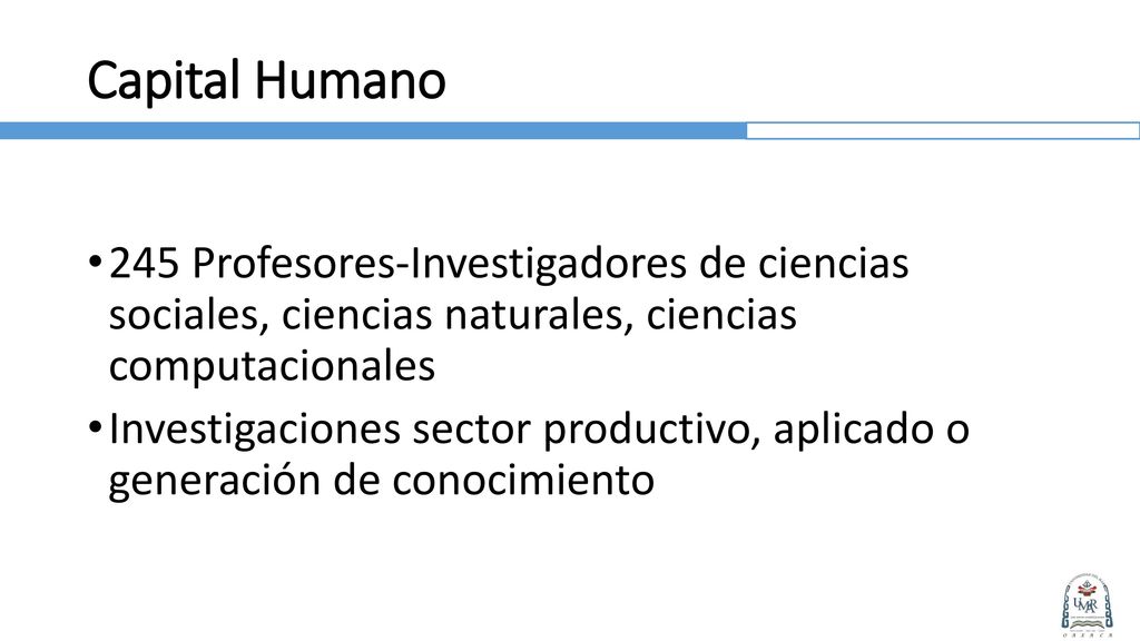 Capital Humano 245 Profesores-Investigadores de ciencias sociales, ciencias naturales, ciencias computacionales.