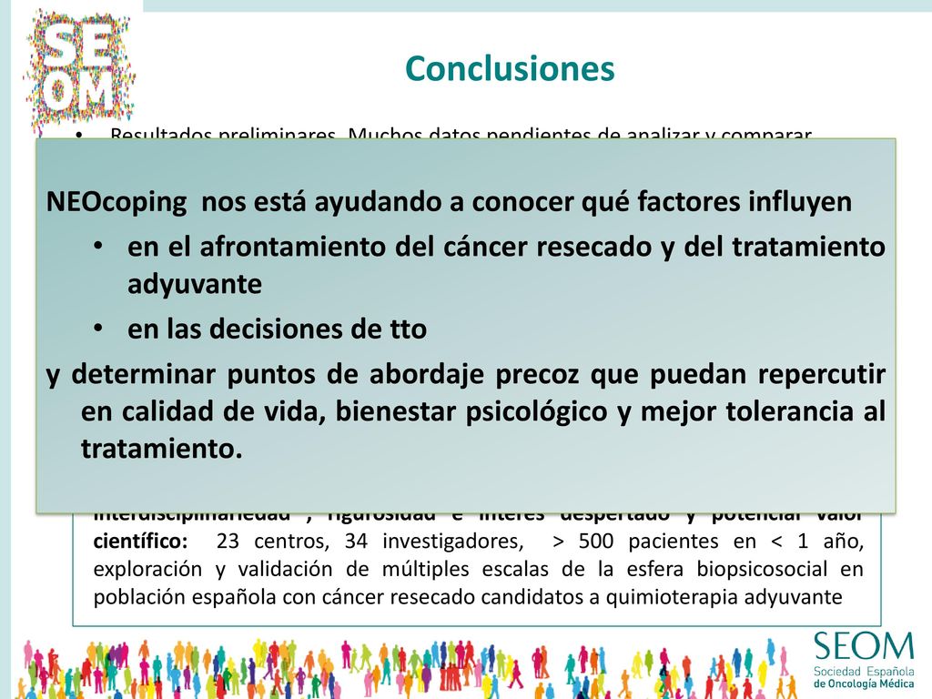Conclusiones Resultados preliminares. Muchos datos pendientes de analizar y comparar.