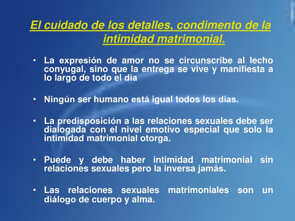 El cuidado de los detalles, condimento de la intimidad matrimonial.
