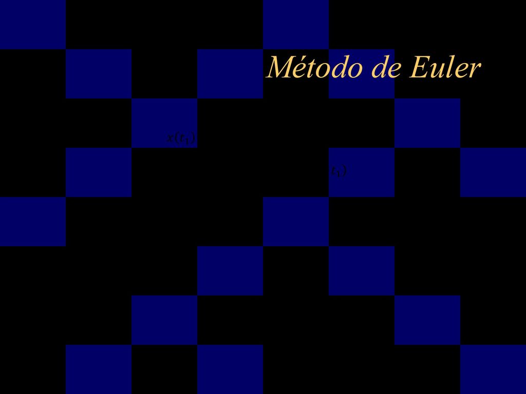 Método de Euler 𝑥 𝑡 1 =𝑥 𝑡 0 +𝑓 𝑥 0 , 𝑢 0 , 𝑡 0 ⋅ 𝑡 1 − 𝑡 0 𝑦 𝑡 1 =𝑔 𝑥 𝑡 1 ,𝑢 𝑡 1 , 𝑡 1.