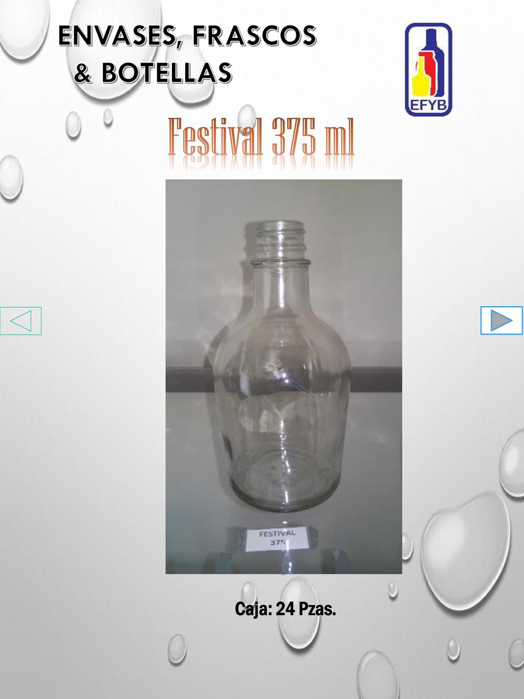 Festival 375 ml ENVASES, FRASCOS & BOTELLAS Caja: 24 Pzas.