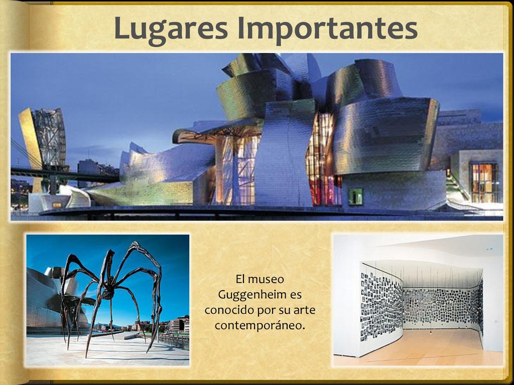 El museo Guggenheim es conocido por su arte contemporáneo.