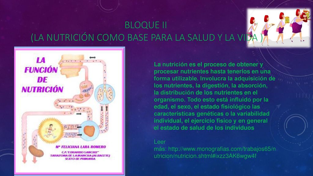 Bloque ii (la nutrición como base para la salud y la vida )