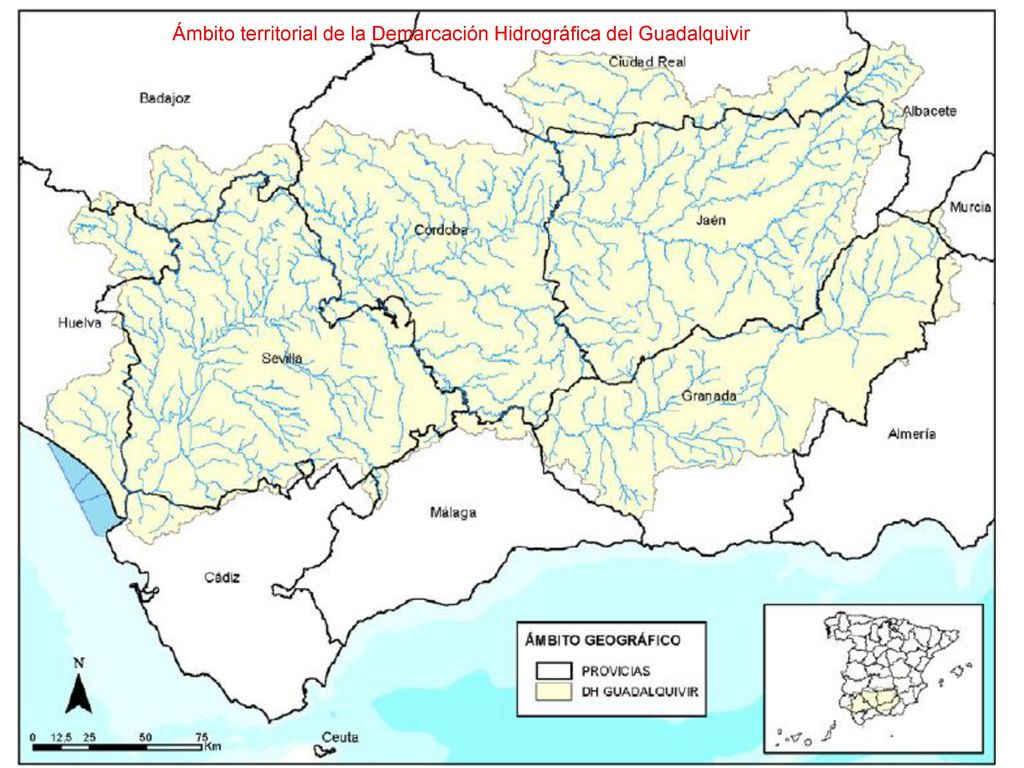 Ámbito territorial de la Demarcación Hidrográfica del Guadalquivir