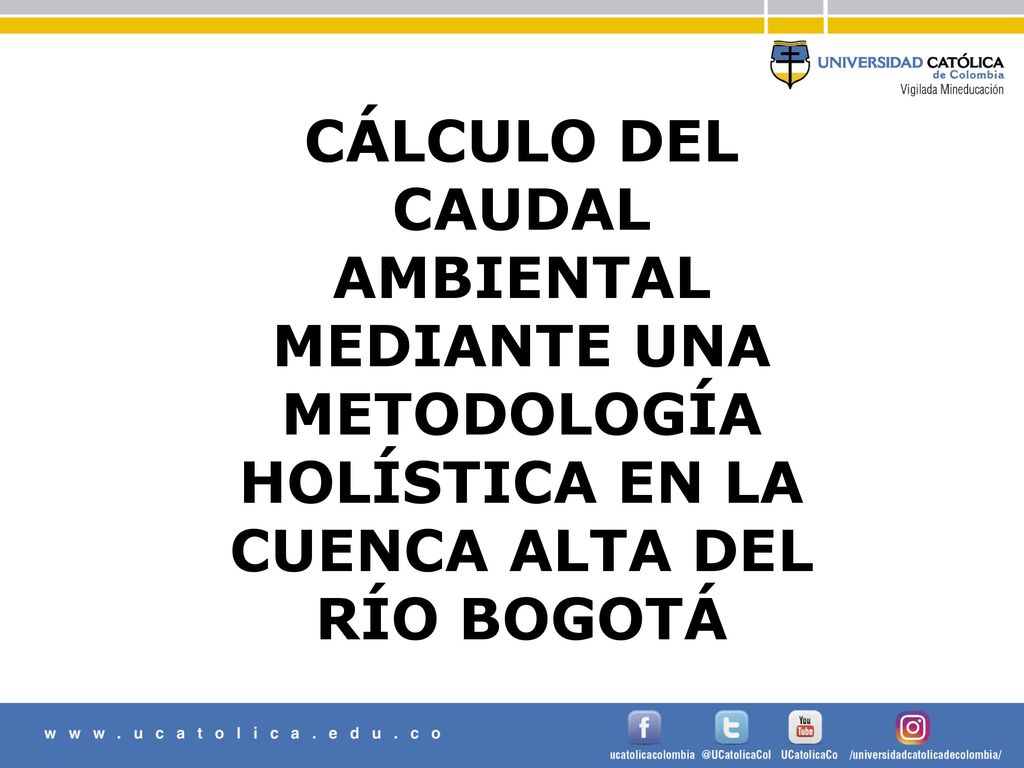 CÁLCULO DEL CAUDAL AMBIENTAL MEDIANTE UNA METODOLOGÍA HOLÍSTICA EN LA CUENCA ALTA DEL RÍO BOGOTÁ