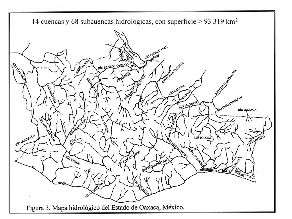 14 cuencas y 68 subcuencas hidrológicas, con superficie > km2