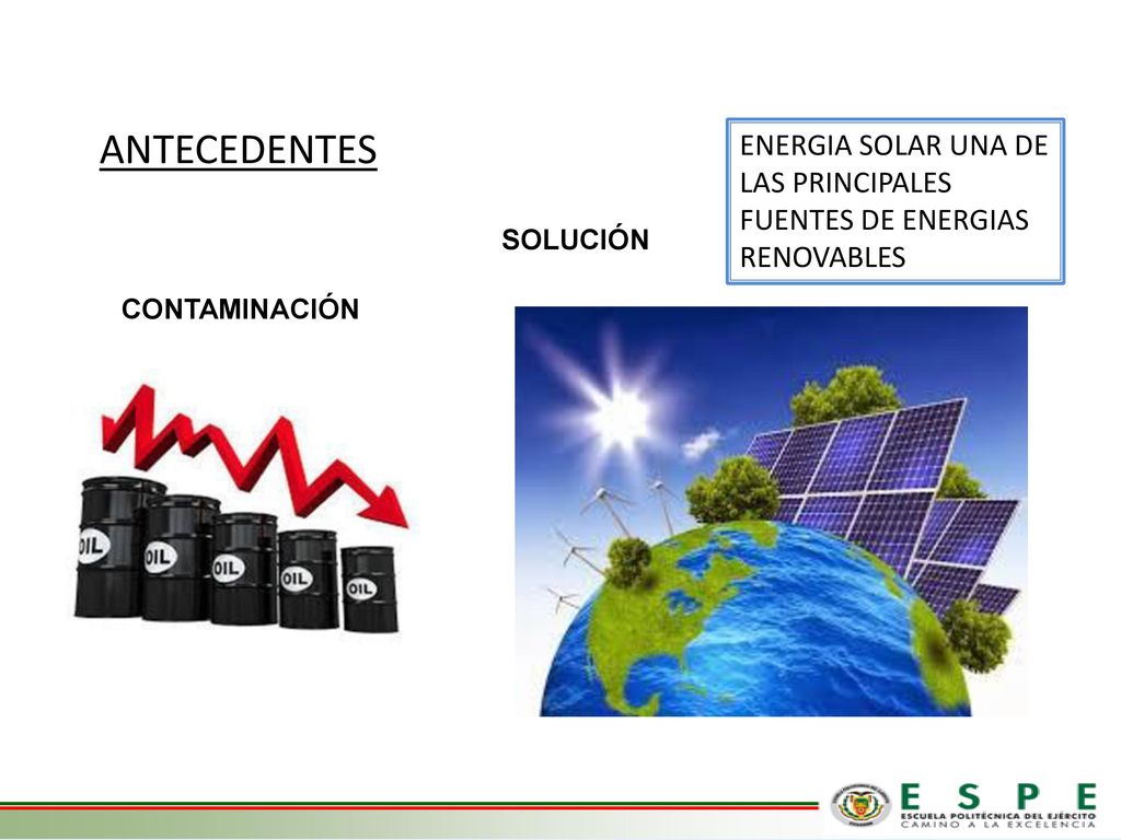 ANTECEDENTES ENERGIA SOLAR UNA DE LAS PRINCIPALES FUENTES DE ENERGIAS RENOVABLES.