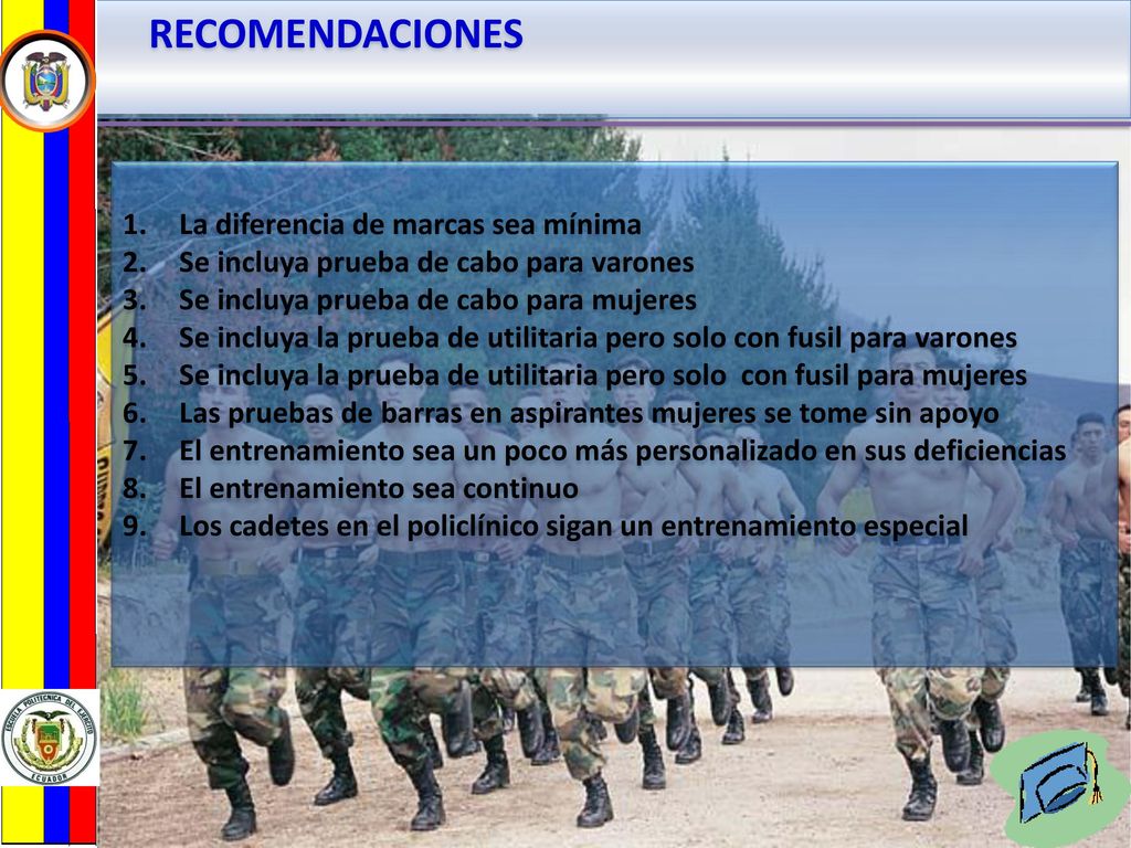 RECOMENDACIONES La diferencia de marcas sea mínima