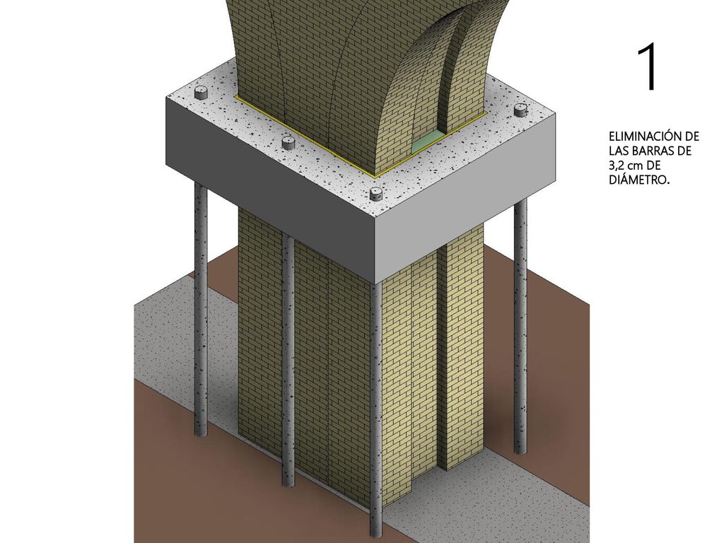 1 ELIMINACIÓN DE LAS BARRAS DE 3,2 cm DE DIÁMETRO.