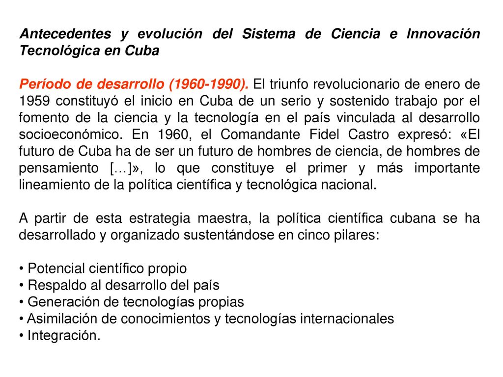 Antecedentes y evolución del Sistema de Ciencia e Innovación Tecnológica en Cuba