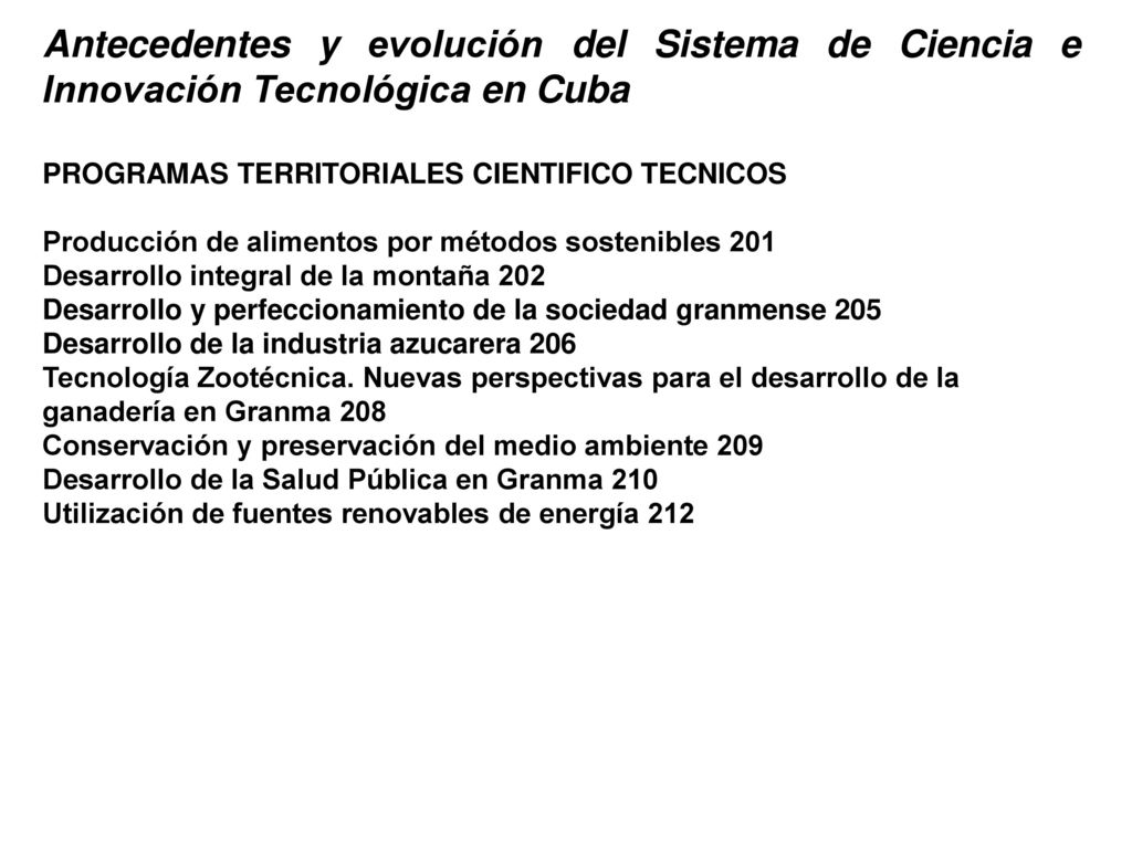 Antecedentes y evolución del Sistema de Ciencia e Innovación Tecnológica en Cuba