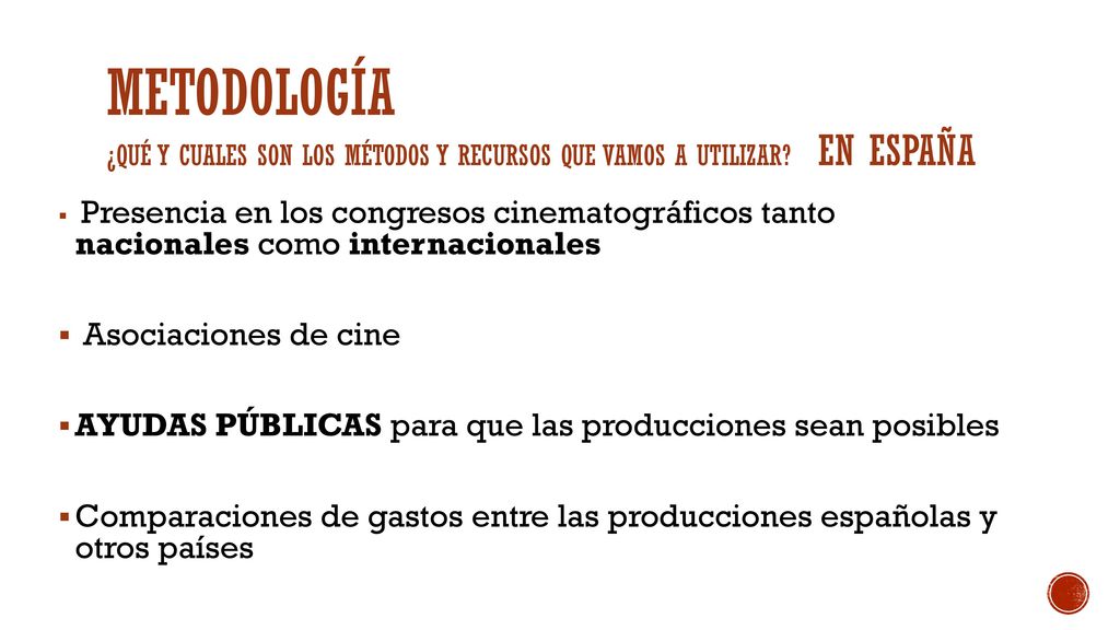 Metodología ¿QUÉ Y CUALES SON LOS MÉTODOS Y RECURSOS QUE VAMOS A UTILIZAR EN ESPAÑA
