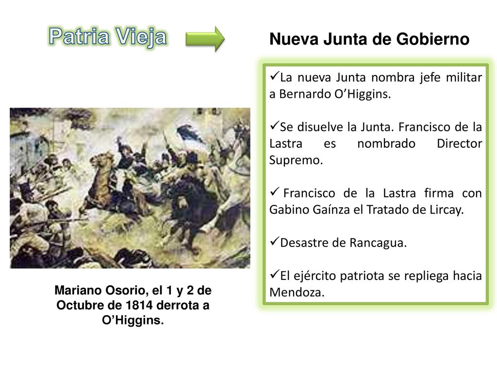 Mariano Osorio, el 1 y 2 de Octubre de 1814 derrota a O’Higgins.