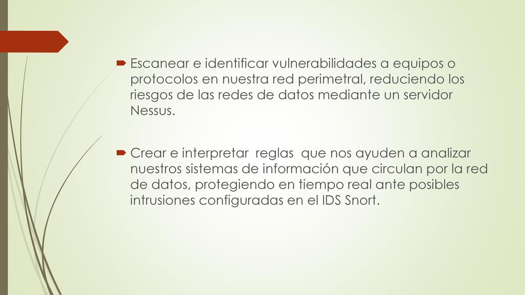 Escanear e identificar vulnerabilidades a equipos o protocolos en nuestra red perimetral, reduciendo los riesgos de las redes de datos mediante un servidor Nessus.