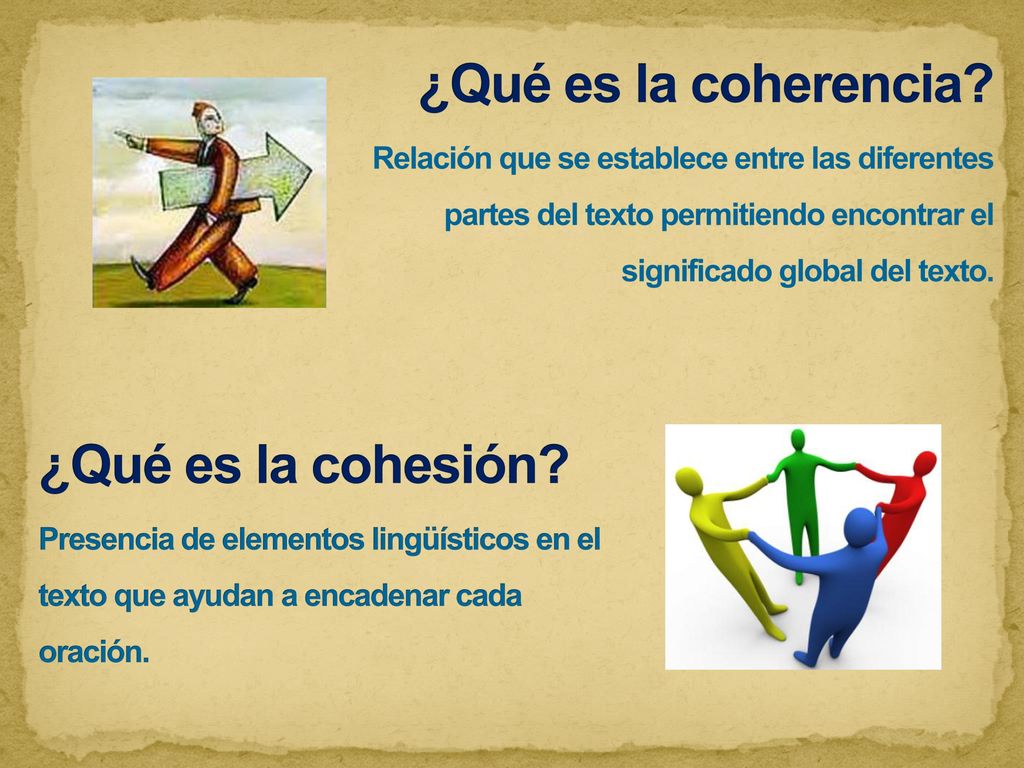 ¿Qué es la coherencia Relación que se establece entre las diferentes partes del texto permitiendo encontrar el significado global del texto.