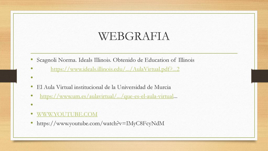 WEBGRAFIA Scagnoli Norma. Ideals Illinois. Obtenido de Education of Illinois