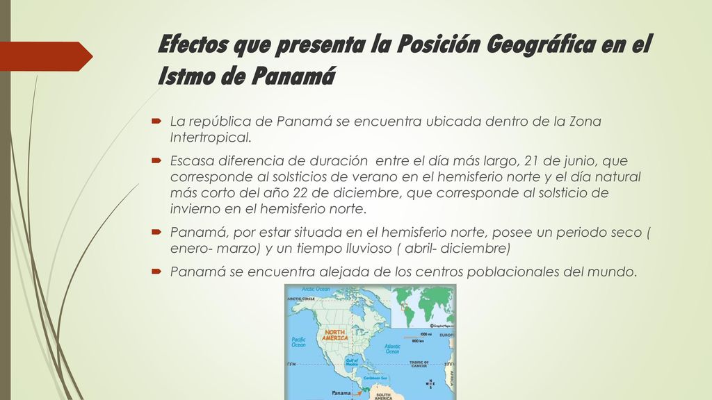 Efectos que presenta la Posición Geográfica en el Istmo de Panamá