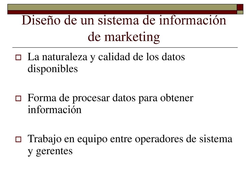 Diseño de un sistema de información de marketing