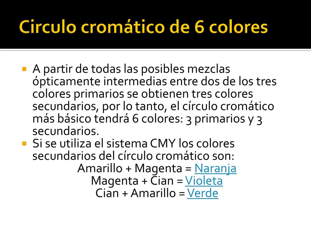 Circulo cromático de 6 colores