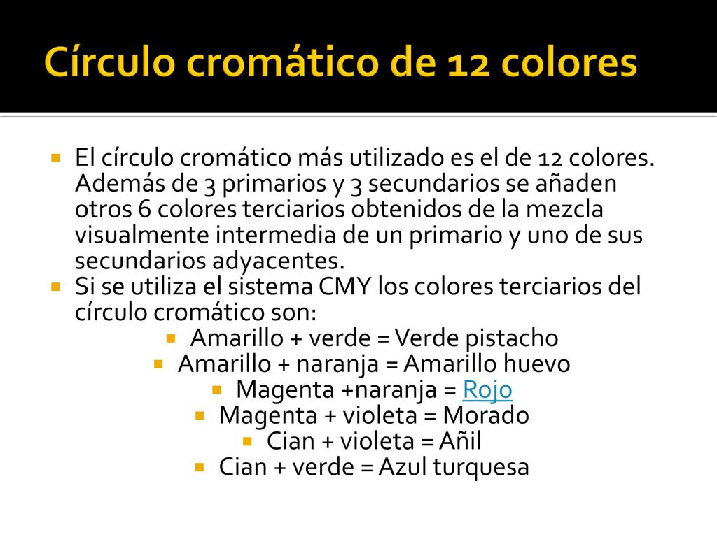 Círculo cromático de 12 colores