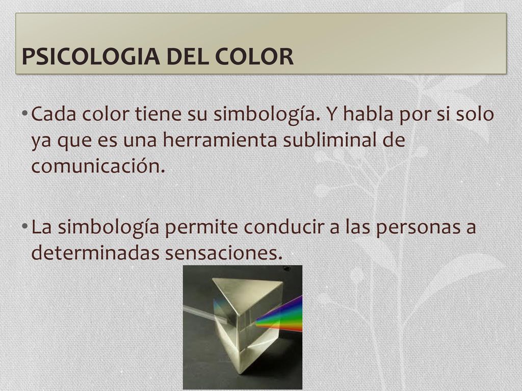PSICOLOGIA DEL COLOR Cada color tiene su simbología. Y habla por si solo ya que es una herramienta subliminal de comunicación.