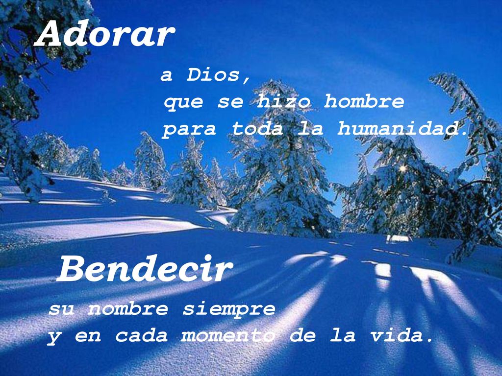 Adorar Bendecir a Dios, que se hizo hombre para toda la humanidad.