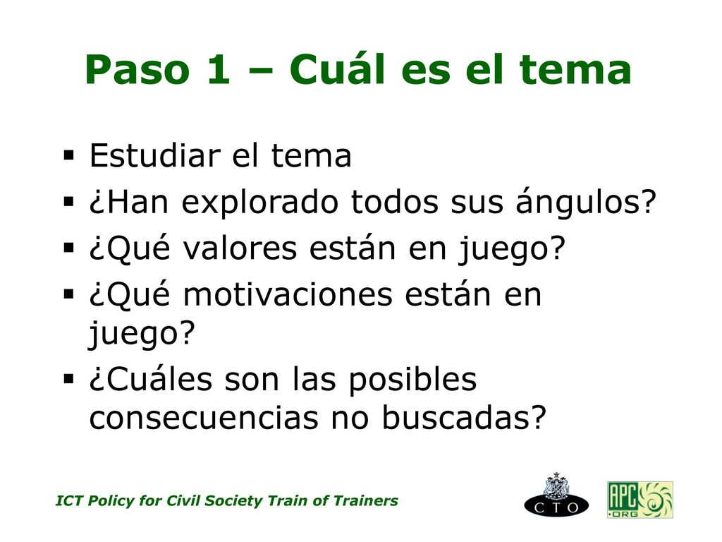 Paso 1 – Cuál es el tema Estudiar el tema
