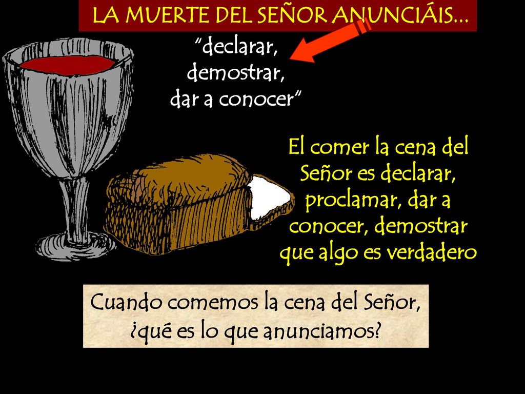 LA MUERTE DEL SEÑOR ANUNCIÁIS... declarar, demostrar, dar a conocer
