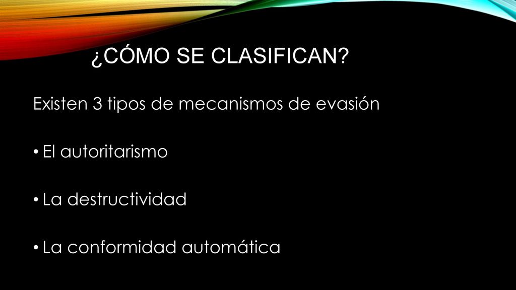 ¿cómo se clasifican Existen 3 tipos de mecanismos de evasión