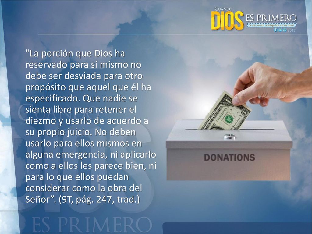 La porción que Dios ha reservado para sí mismo no debe ser desviada para otro propósito que aquel que él ha especificado.