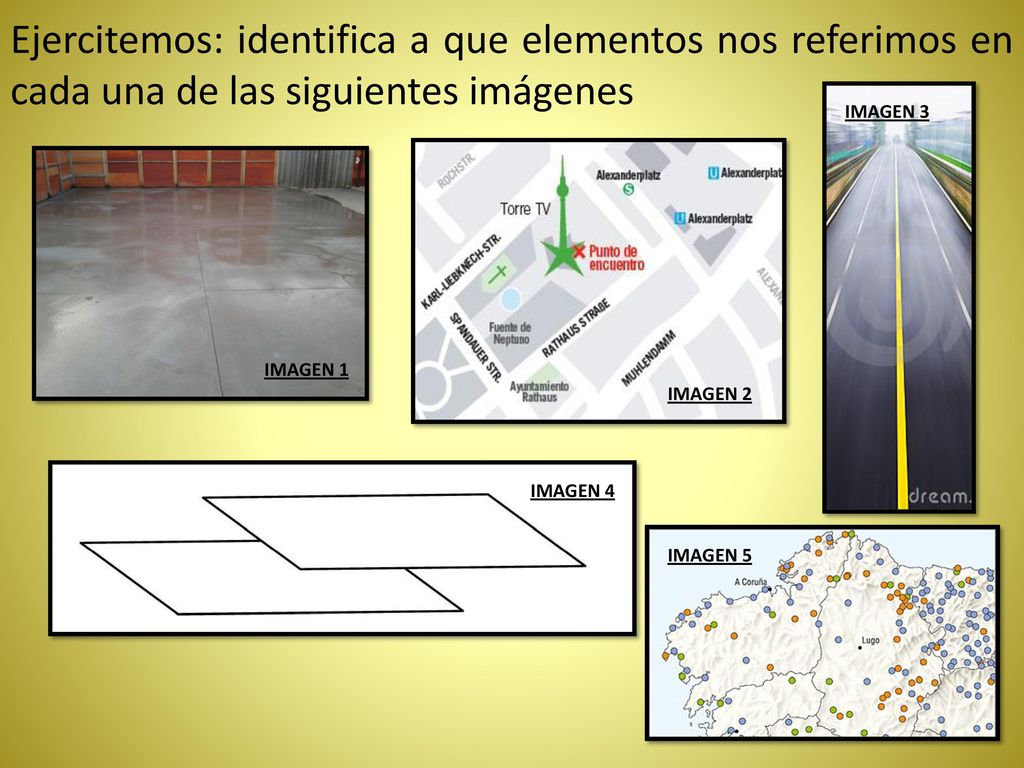 Ejercitemos: identifica a que elementos nos referimos en cada una de las siguientes imágenes