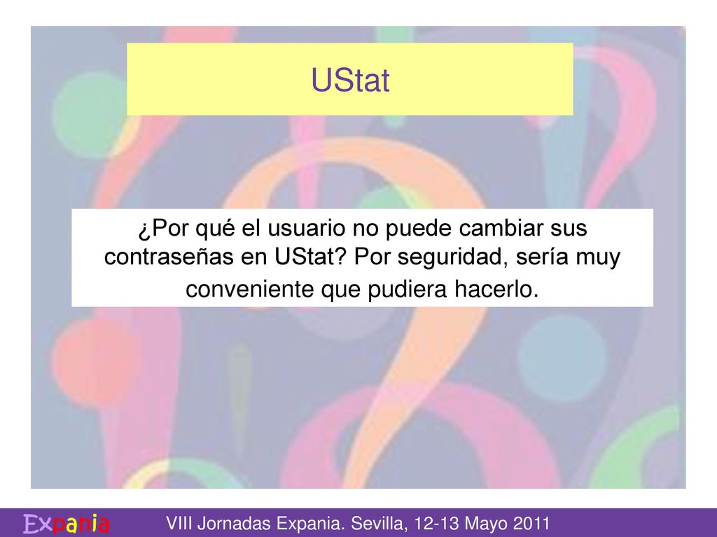UStat ¿Por qué el usuario no puede cambiar sus contraseñas en UStat.