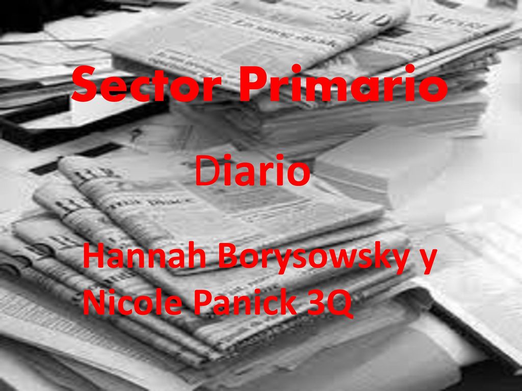 Sector Primario Diario Hannah Borysowsky y Nicole Panick 3Q