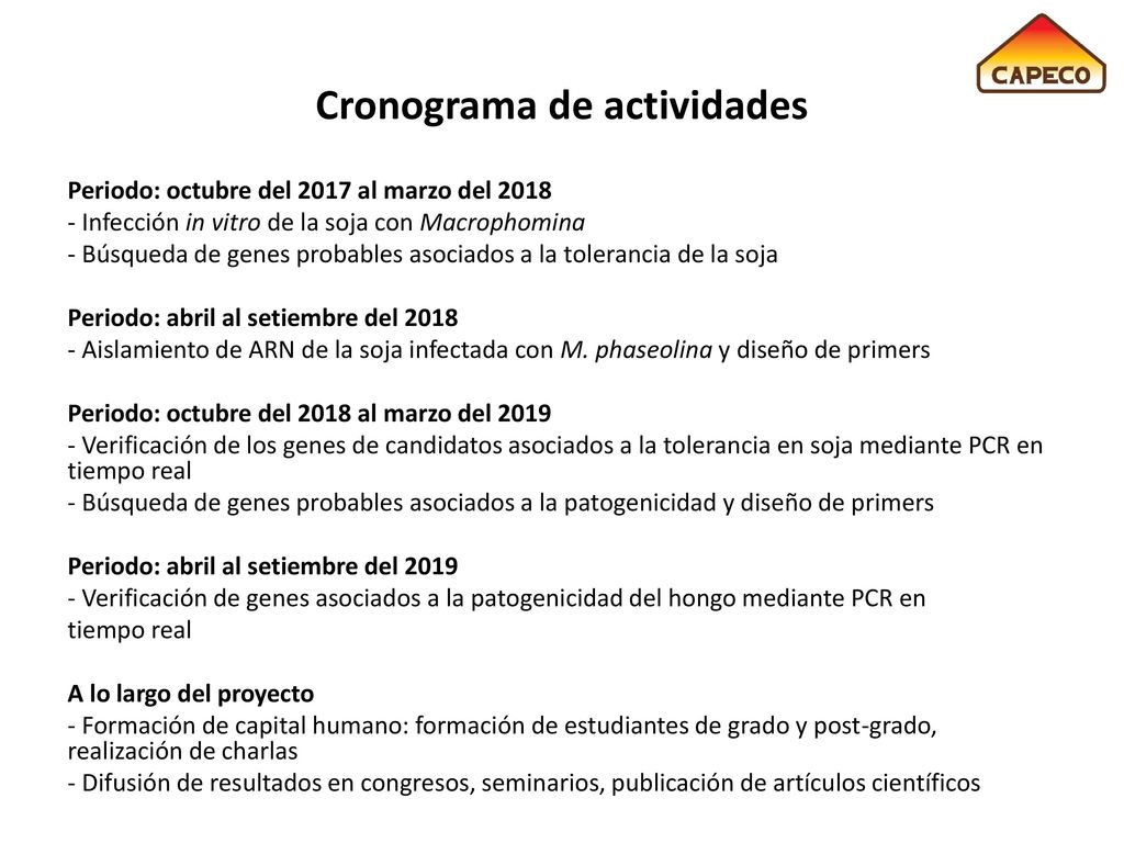 Resultados esperados Diferencia en la tolerancia entre las variedades de soja.