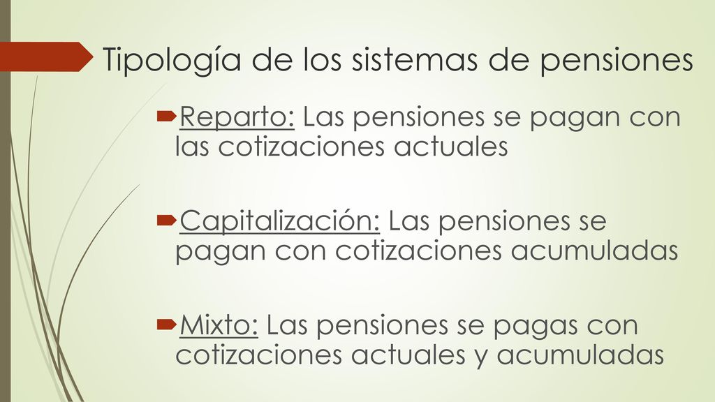 Tipología de los sistemas de pensiones