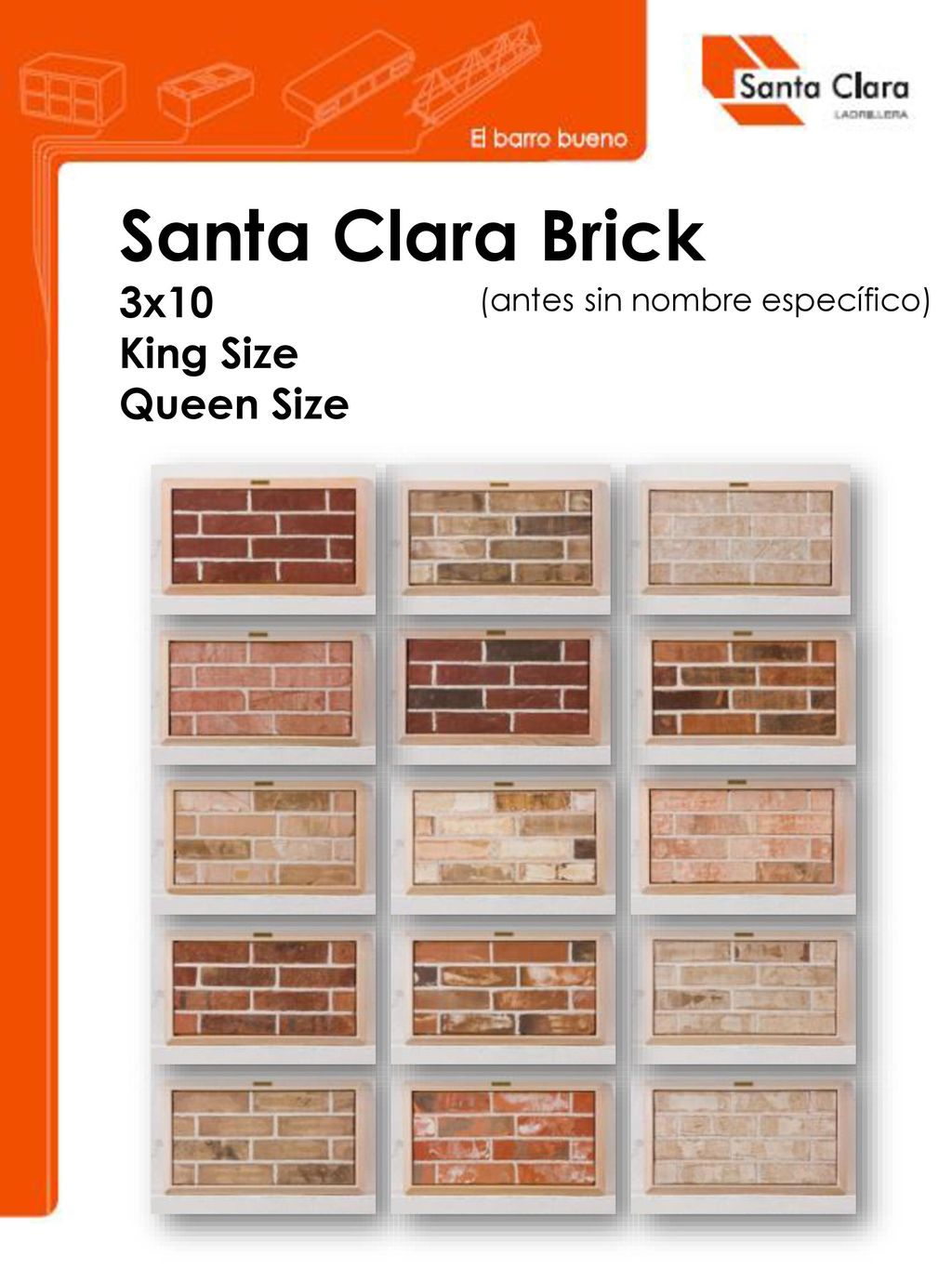 Santa Clara Brick 3x10 King Size Queen Size