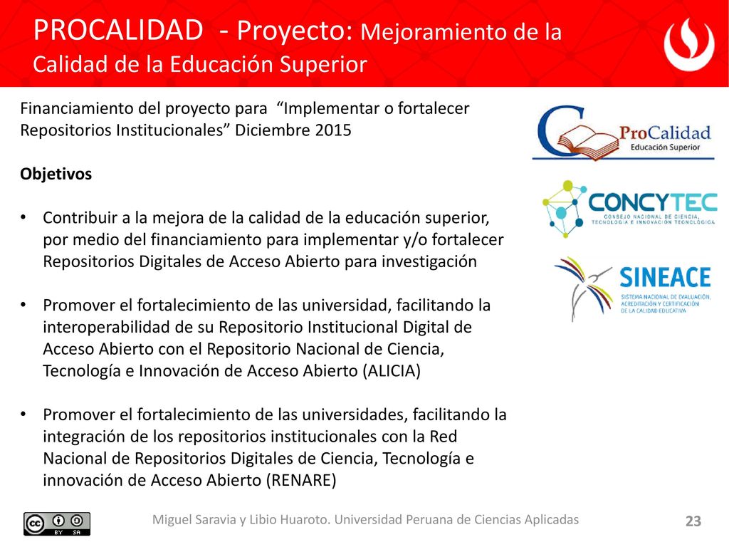 PROCALIDAD - Proyecto: Mejoramiento de la Calidad de la Educación Superior