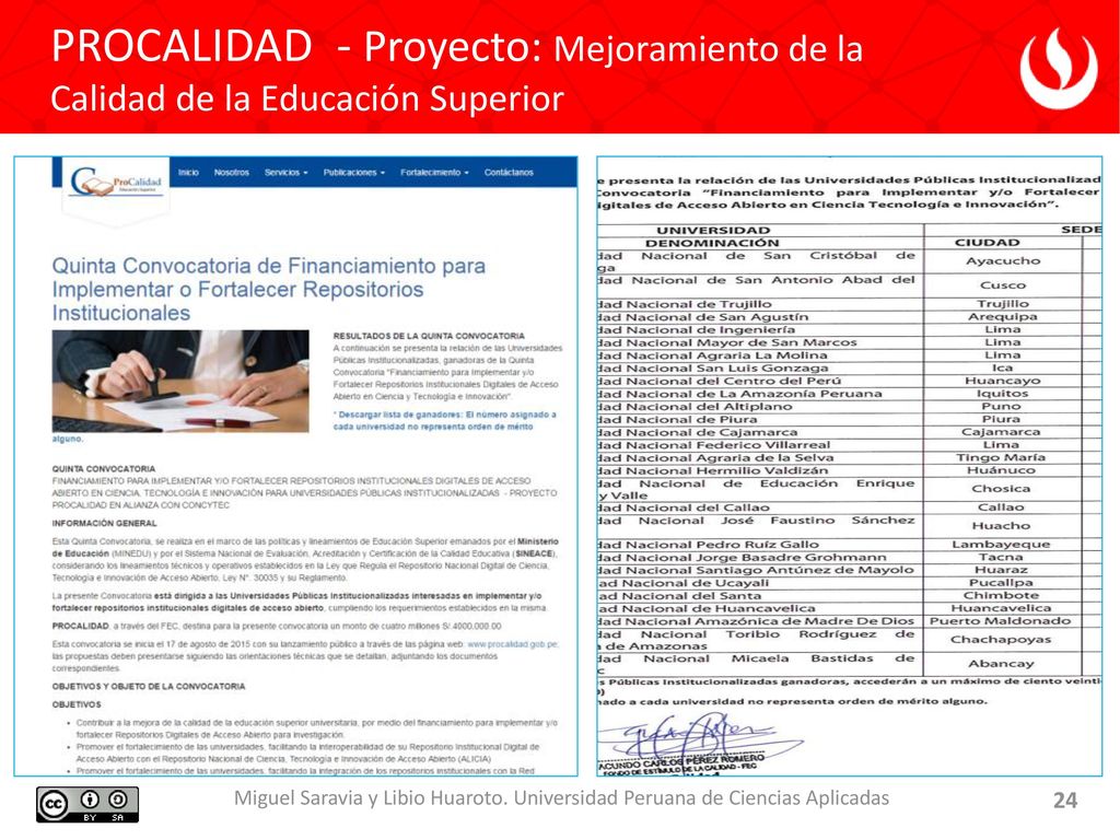 PROCALIDAD - Proyecto: Mejoramiento de la Calidad de la Educación Superior