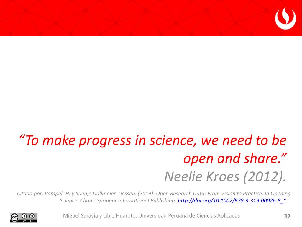 To make progress in science, we need to be open and share.
