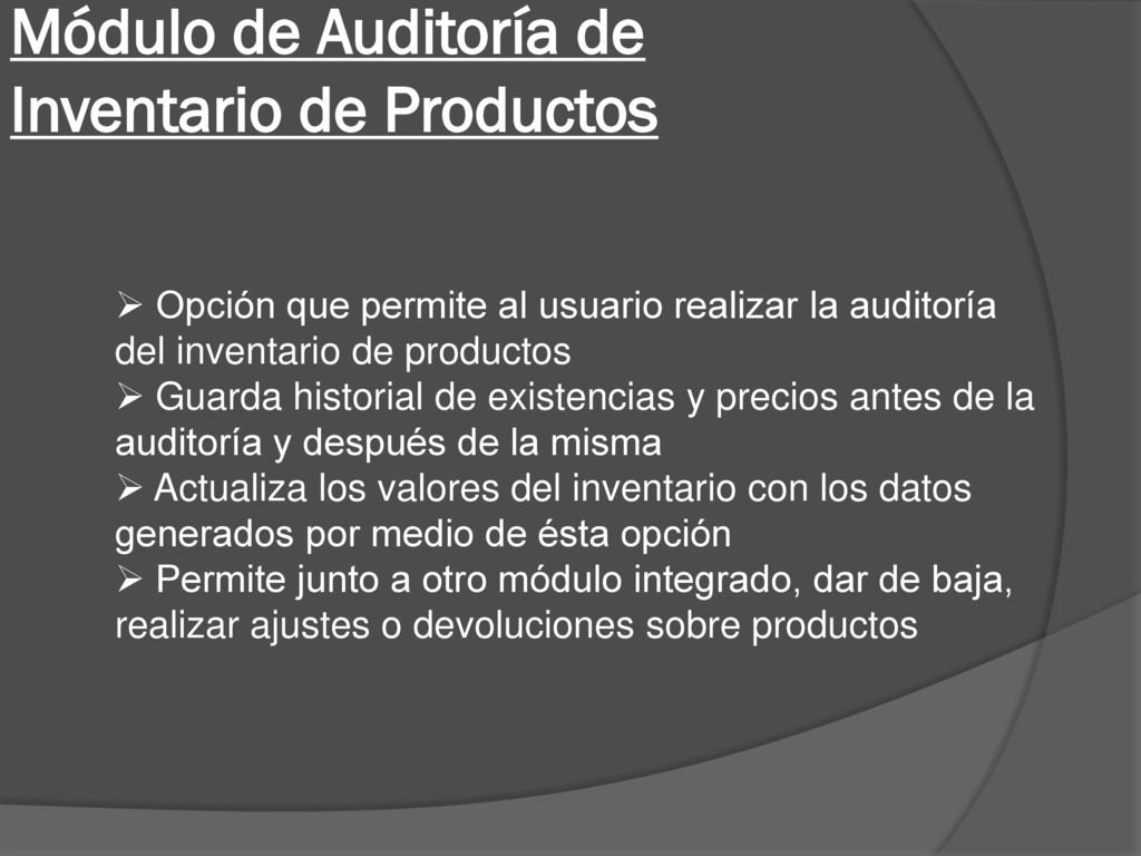 Módulo de Auditoría de Inventario de Productos
