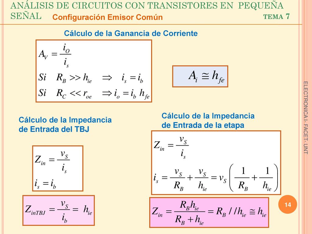 ANÁLISIS DE CIRCUITOS CON TRANSISTORES EN PEQUEÑA SEÑAL tema 7