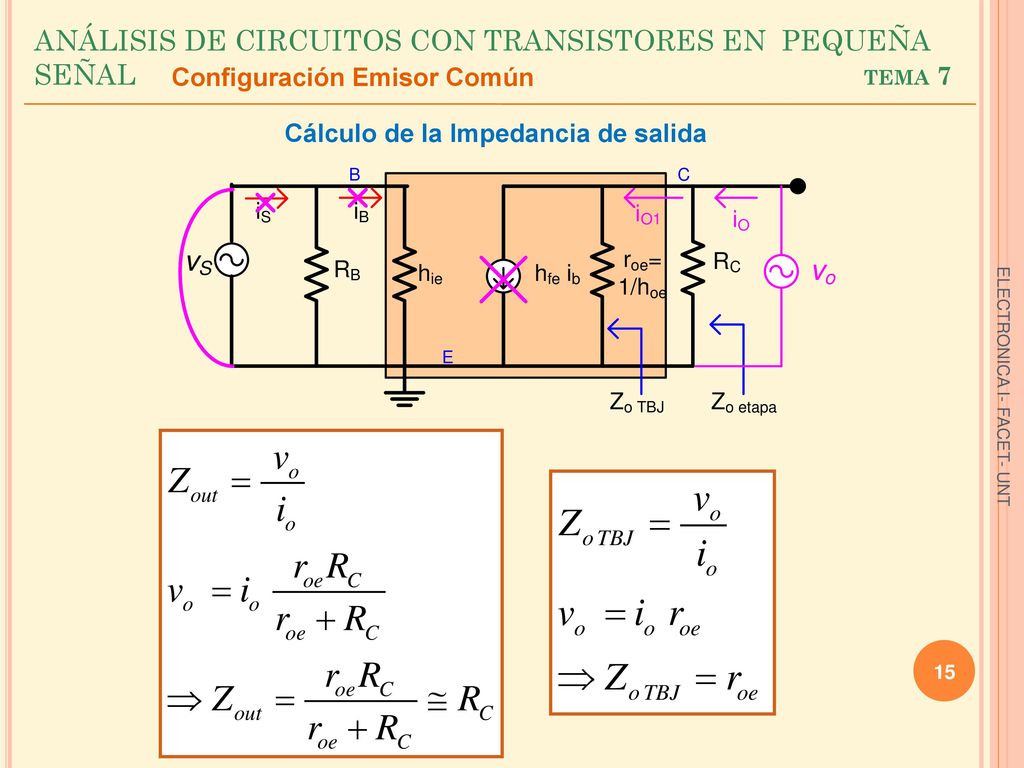 ANÁLISIS DE CIRCUITOS CON TRANSISTORES EN PEQUEÑA SEÑAL tema 7