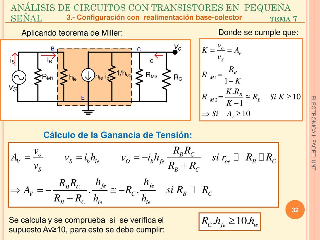 ANÁLISIS DE CIRCUITOS CON TRANSISTORES EN PEQUEÑA SEÑAL tema 7