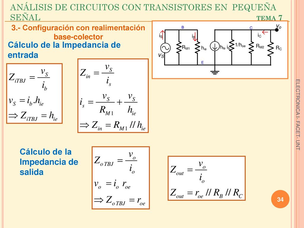 ANÁLISIS DE CIRCUITOS CON TRANSISTORES EN PEQUEÑA SEÑAL tema 7