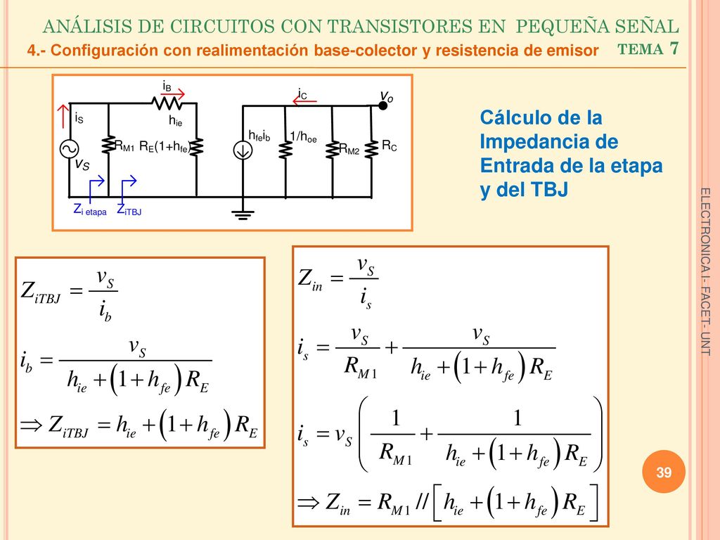 ANÁLISIS DE CIRCUITOS CON TRANSISTORES EN PEQUEÑA SEÑAL tema 7