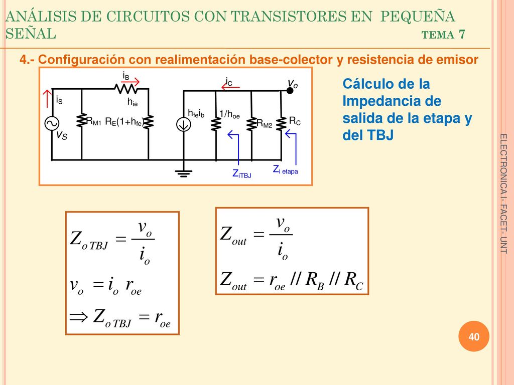 ANÁLISIS DE CIRCUITOS CON TRANSISTORES EN PEQUEÑA SEÑAL tema 7