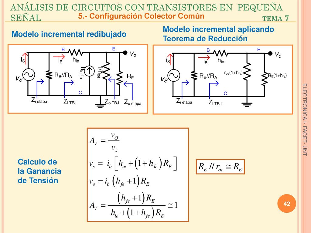 ANÁLISIS DE CIRCUITOS CON TRANSISTORES EN PEQUEÑA SEÑAL tema 7
