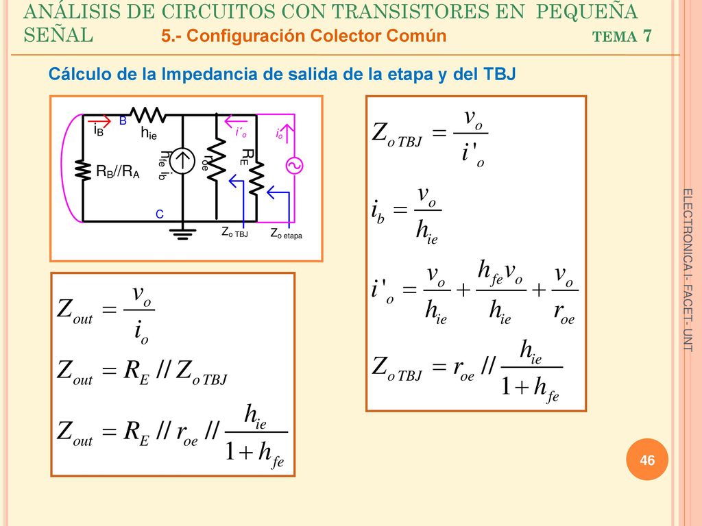 ANÁLISIS DE CIRCUITOS CON TRANSISTORES EN PEQUEÑA SEÑAL tema 7