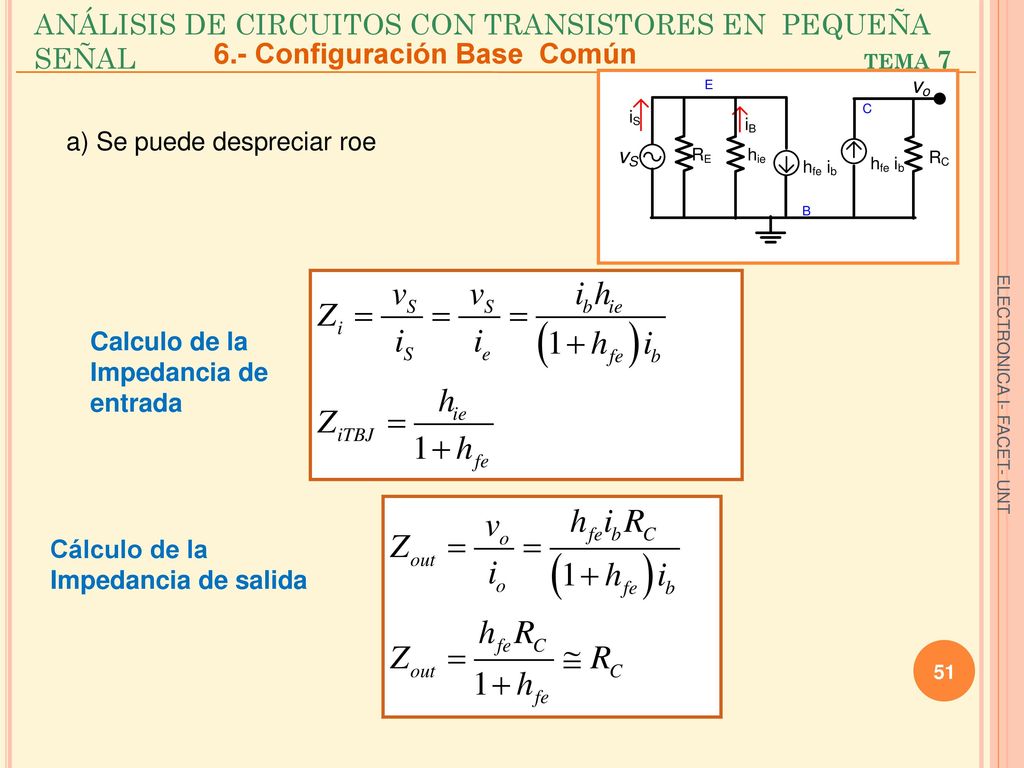 ANÁLISIS DE CIRCUITOS CON TRANSISTORES EN PEQUEÑA SEÑAL tema 7